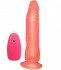 Розовый вибромассажёр-реалистик на присоске - 17,5 см.