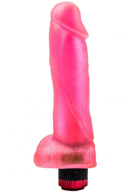 Розовый гелевый вибромассажёр "Конг" - 20,5 см.